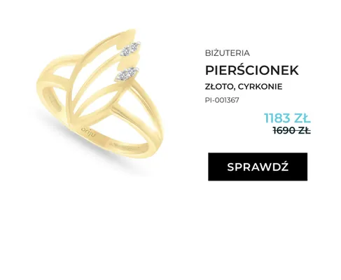 Pierścionek Briju złoto cyrkonie PI-001367 promocja w Briju