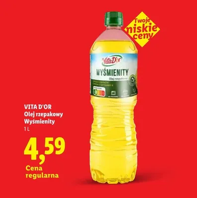 Olej rzepakowy Wyśmienity Vita D'or promocja w Lidl