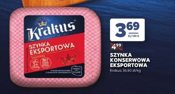Szynka konserwowa eksportowa Krakus promocja w Stokrotka