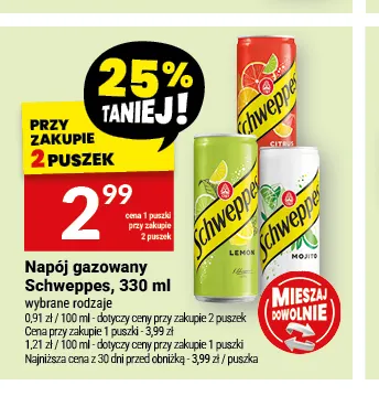 Napój gazowany Schweppes Lemon promocja w Twój Market