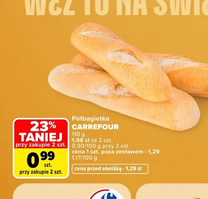 Półbagietka Carrefour promocja w Carrefour