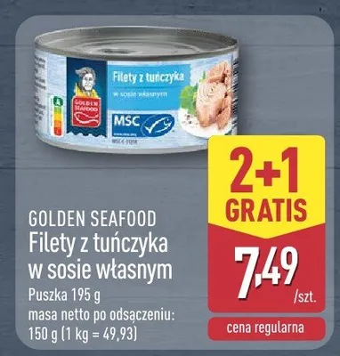 Filety z tuńczyka w sosie własnym Golden Seafood promocja w Aldi