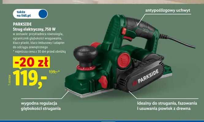 Strug elektryczny Parkside 750W promocja w Lidl
