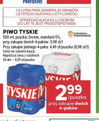 Piwo Tyskie Gronie 4-pak 500 ml promocja w Stokrotka