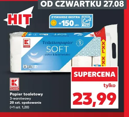 Papier toaletowy 3-warstwowy K-Classic promocja w Kaufland
