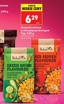 Orzeszki ziemne w chrupiącej skorupce Red Pepper Flavoured BakaD'Or Top promocja w Biedronka