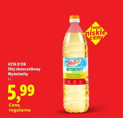 Olej słonecznikowy Wyśmienity Vita D'Or promocja w Lidl