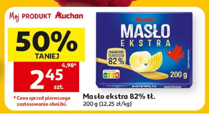 Masło ekstra 82% tł. Mój Produkt Auchan promocja w Auchan