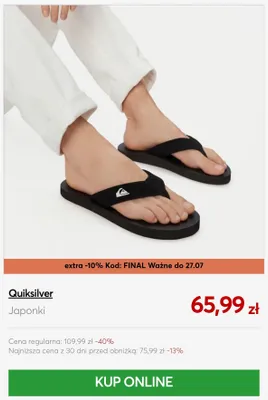 Japonki Quiksilver promocja w eobuwie.pl