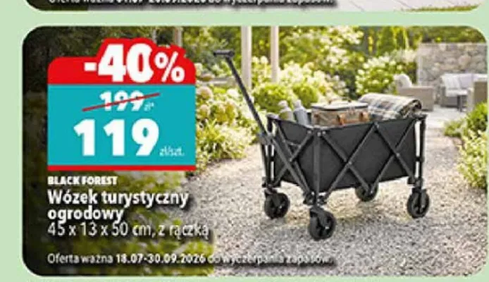 Wózek turystyczny ogrodowy Black Forest promocja w Biedronka
