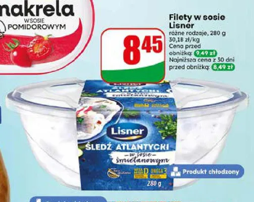 Filety śledziowe w sosie Lisner promocja w Dino