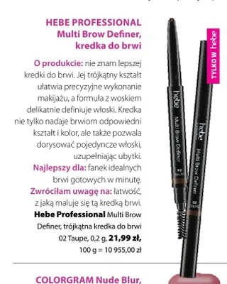 Kredka do brwi Hebe Professional Multi Brow Definer promocja w Hebe