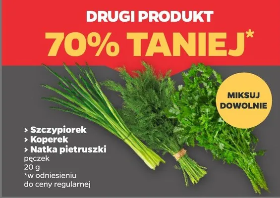 Natka pietruszki, drugi produkt 70% taniej promocja w Netto
