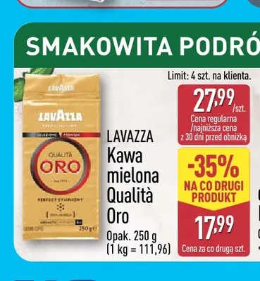 Kawa mielona Qualità Oro Lavazza promocja w Aldi