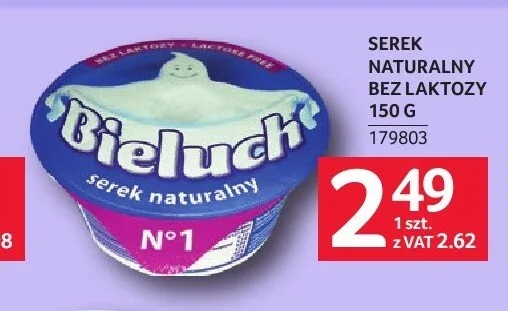 Serek naturalny bez laktozy Bieluch promocja w Selgros
