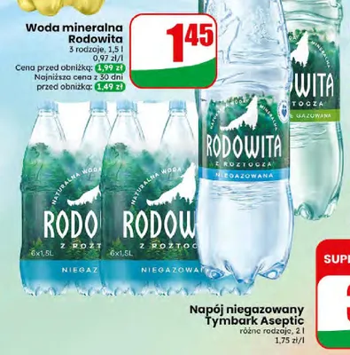 Woda mineralna Rodowita gazowana promocja w Dino