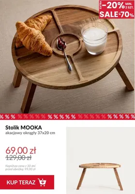Stolik Homla Mooka akacjowy okrągły promocja w Homla