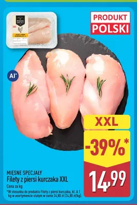 Filety z piersi kurczaka XXL Mięsne Specjały promocja w Aldi