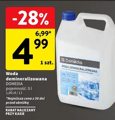 Woda demineralizowana pojemność: 5 l promocja w Intermarche