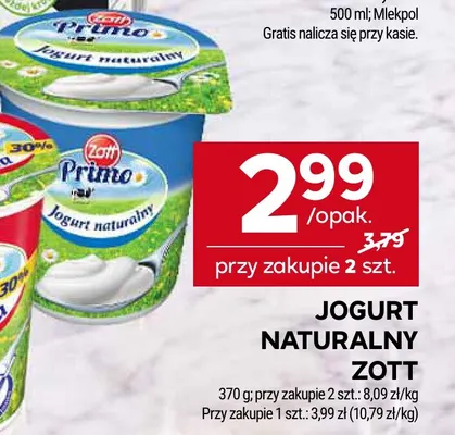 Jogurt naturalny gęsty promocja w Stokrotka