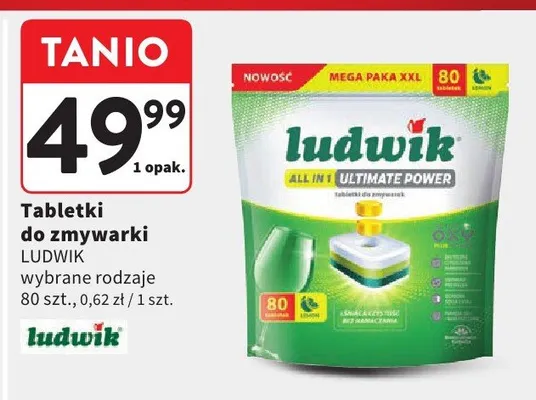 Tabletki do zmywarki Ludwik wybrane rodzaje 80szt. promocja w Intermarche