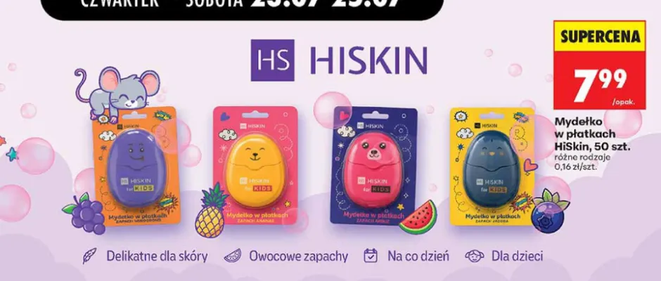 Mydło w płatkach HiSkin jagoda promocja w Biedronka