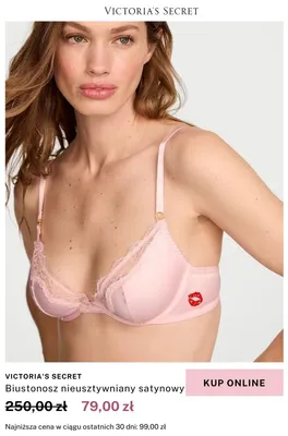 Biustonosz nieusztywniany satynowy Victoria's Secret promocja w Victoria's Secret
