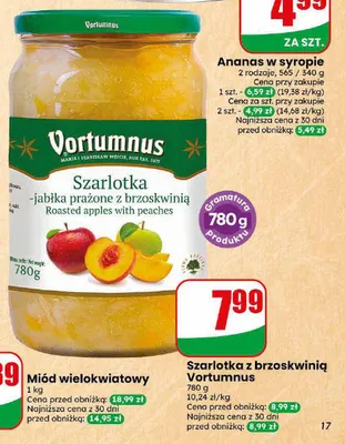 Szarlotka z brzoskwinią Vortumnus promocja w Dino