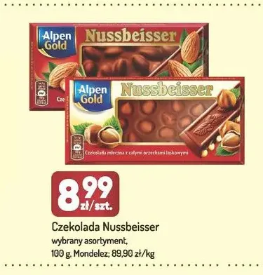 Czekolada Nussbeisser mleczna z całymi orzechami laskowymi Alpen Gold promocja w Avita
