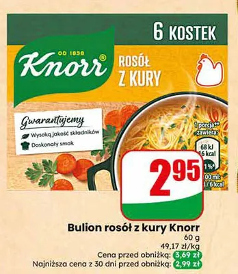 Bulion rosół z kury Knorr promocja w Dino