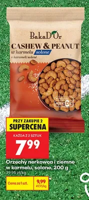 Orzechy nerkowca i ziemne w karmelu solone BakaD'Or promocja w Biedronka