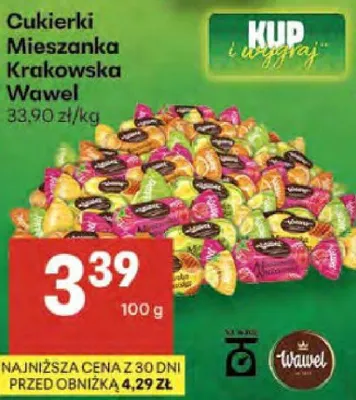 Cukierki Mieszanka Krakowska Wawel 14,90zł/kg promocja w Delikatesy Centrum