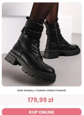 Botki workery z paskiem wokół cholewki Reneé promocja w Renee