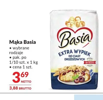 Mąka Basia Extra Wypiek do ciast drożdżowych promocja w Makro
