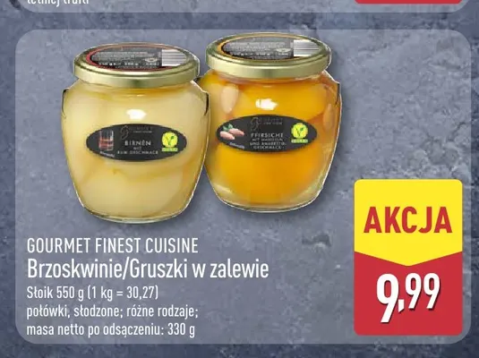 Gruszki w zalewie Gourmet Finest Cuisine promocja w Aldi