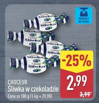 Śliwka w czekoladzie promocja w Aldi