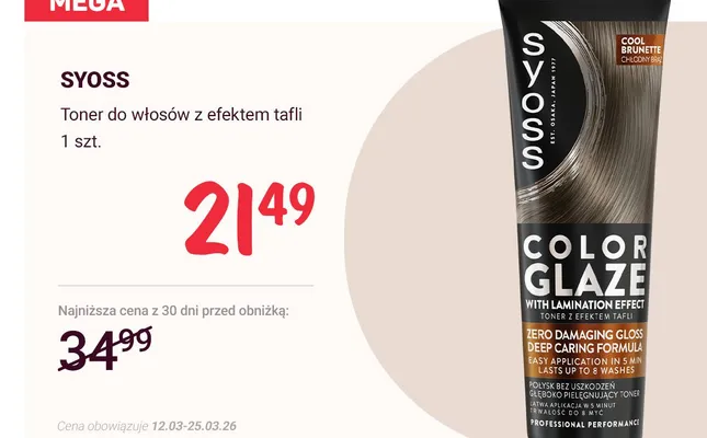 Toner do włosów z efektem tafli promocja w Rossmann