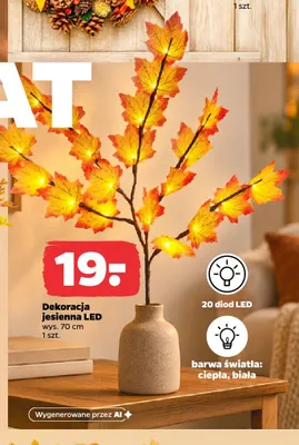 Dekoracja jesienna LED 70 cm promocja w Netto