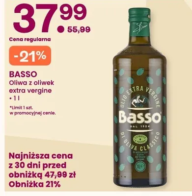 Oliwa z oliwek extra vergine Basso promocja w Frisco