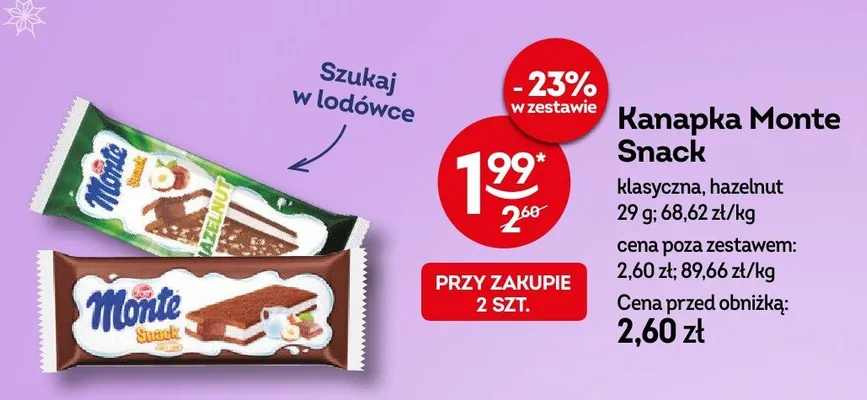 Kanapka Monte Snack klasyczna, hazelnut promocja w Żabka