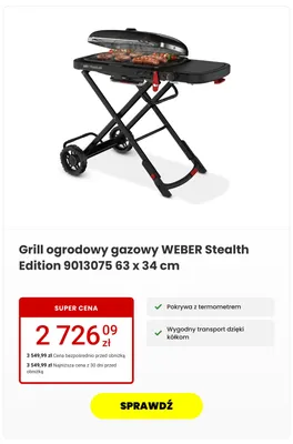 Grill ogrodowy gazowy Weber Stealth Edition promocja w Media Expert