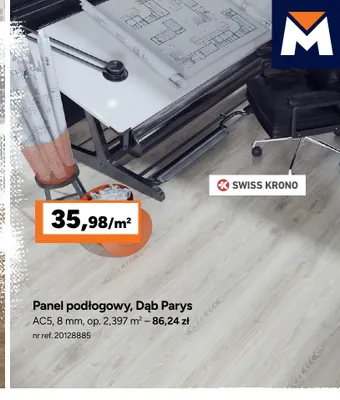 Panel podłogowy Dąb Parys Swiss Krono promocja w Bricoman