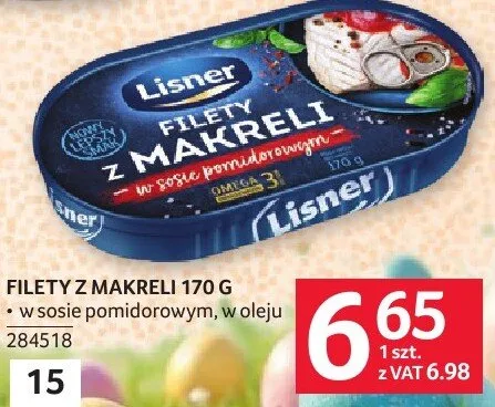 Filety z makreli Lisner 170 g promocja w Selgros