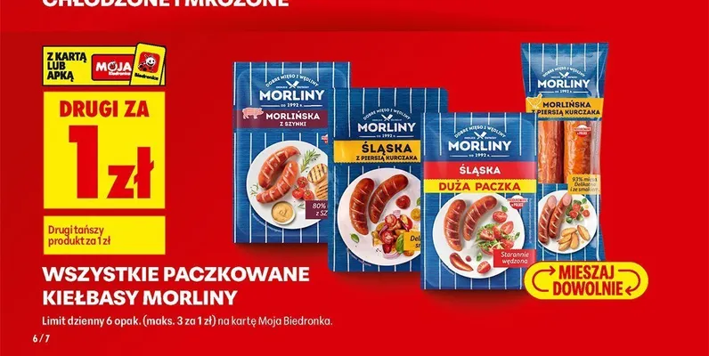 Kiełbasa Śląska z piersią kurczaka Morliny promocja w Biedronka
