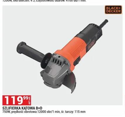 Szlifierka kątowa Black+Decker promocja w Merkury Market
