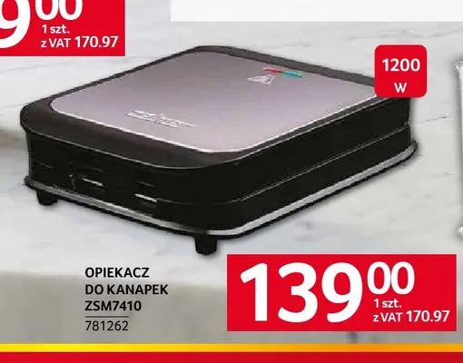Opiekacz do kanapek ZSM7410 Zelmer promocja w Selgros