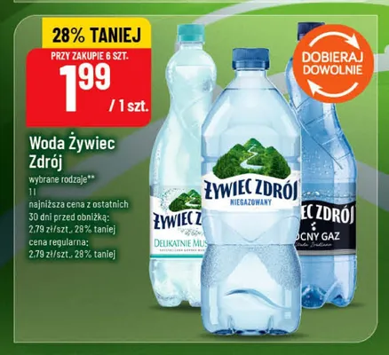 Woda Żywiec Zdrój Delikatnie Musujący promocja w POLOmarket