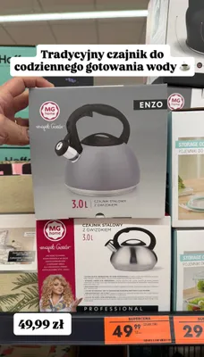Czajnik stalowy z gwizdkiem Enzo promocja w Biedronka