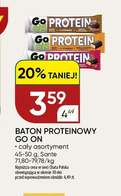 Baton proteinowy Go On promocja w Chata Polska