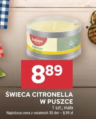 Świeca citronella w puszce mała promocja w Stokrotka
